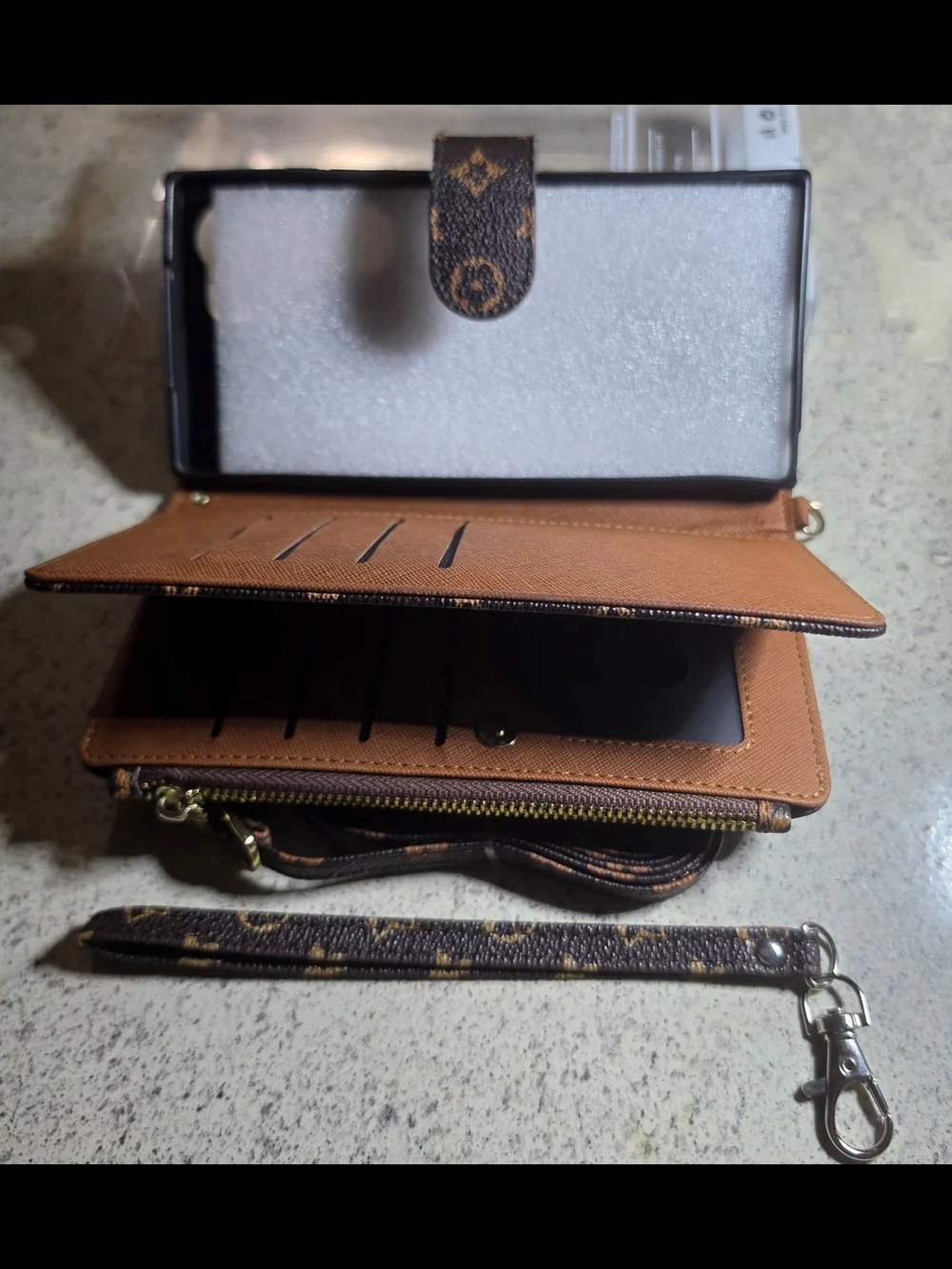 Samsung Galaxy S23 Ultra Fashion Brown Phone Case Wallet